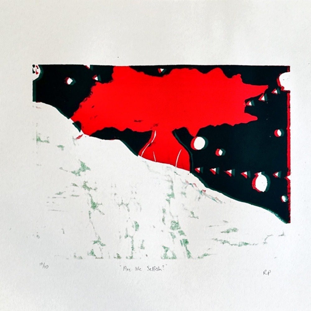 Abstract Red and Black Art Print